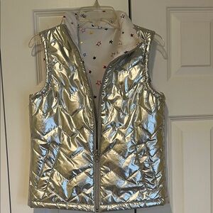 Kids Silver/Star Reversible Puffer Vest